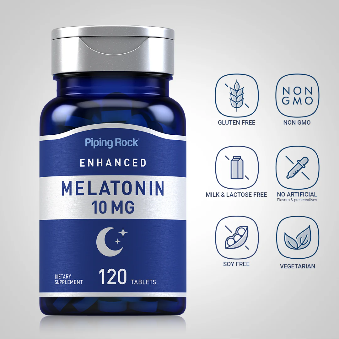 Melatonin, 10 mg, 120 Tablets, 2  Bottles - Image 5
