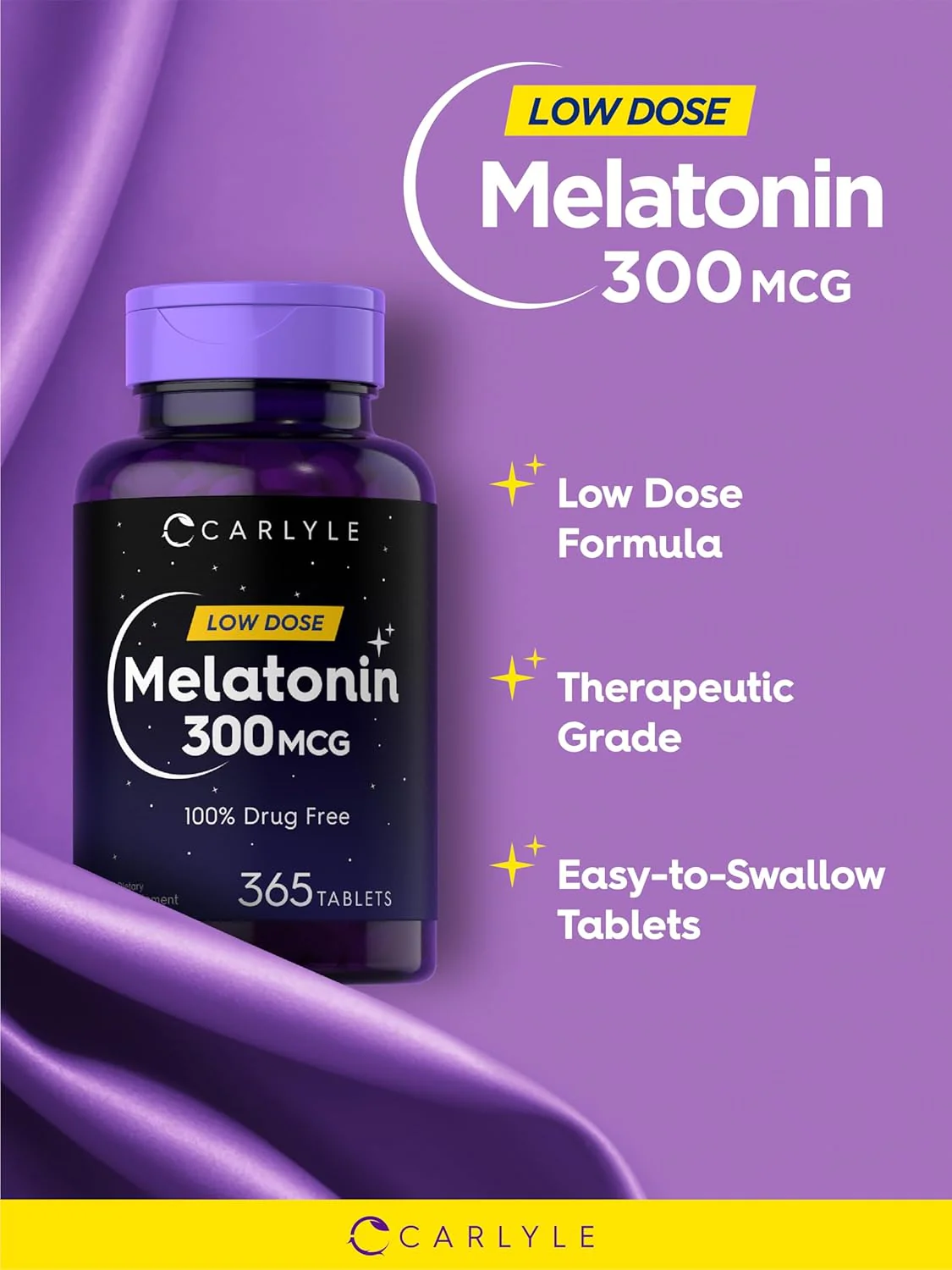 Melatonin, 300 mcg, 365 Tablets - Image 5