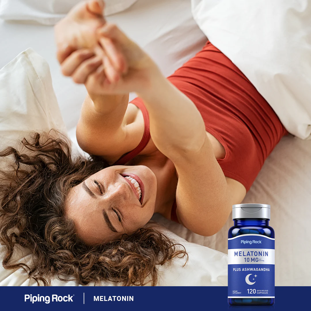 Melatonin Plus Ashwagandha, 10 mg (per serving), 120 Quick Release Capsules - Image 6