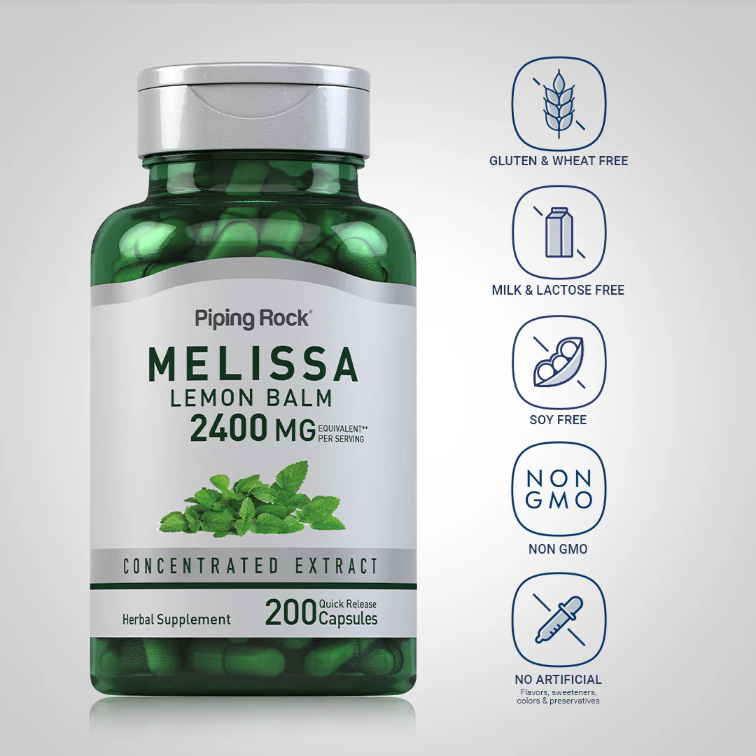 Melissa (Lemon Balm), 2400 mg (per serving), 200 Quick Release Capsules - Image 5