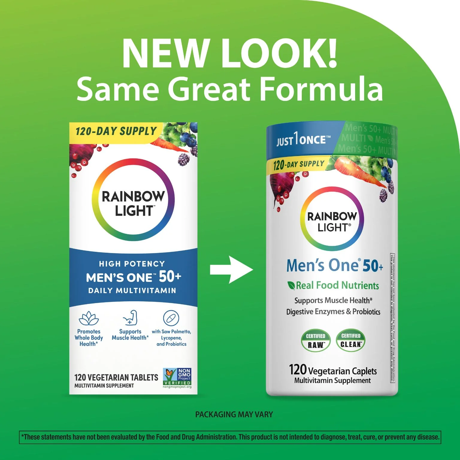 Men's One 50+ plus Real Food Nutrients, 120 Vegetarian Caplets - Image 4