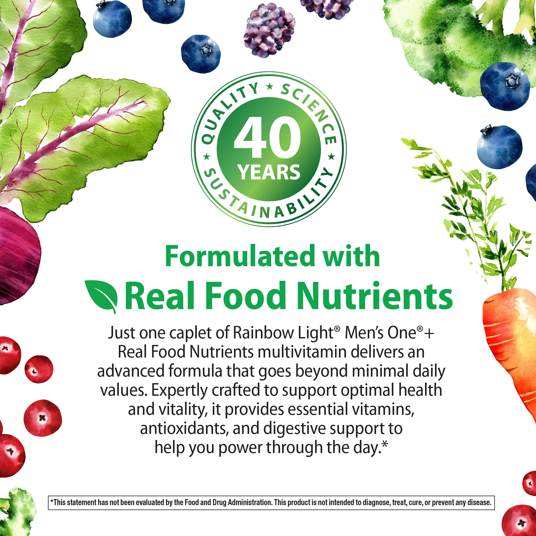 Men's One + Real Food Nutrients, 150 Vegetarian Caplets - Image 7