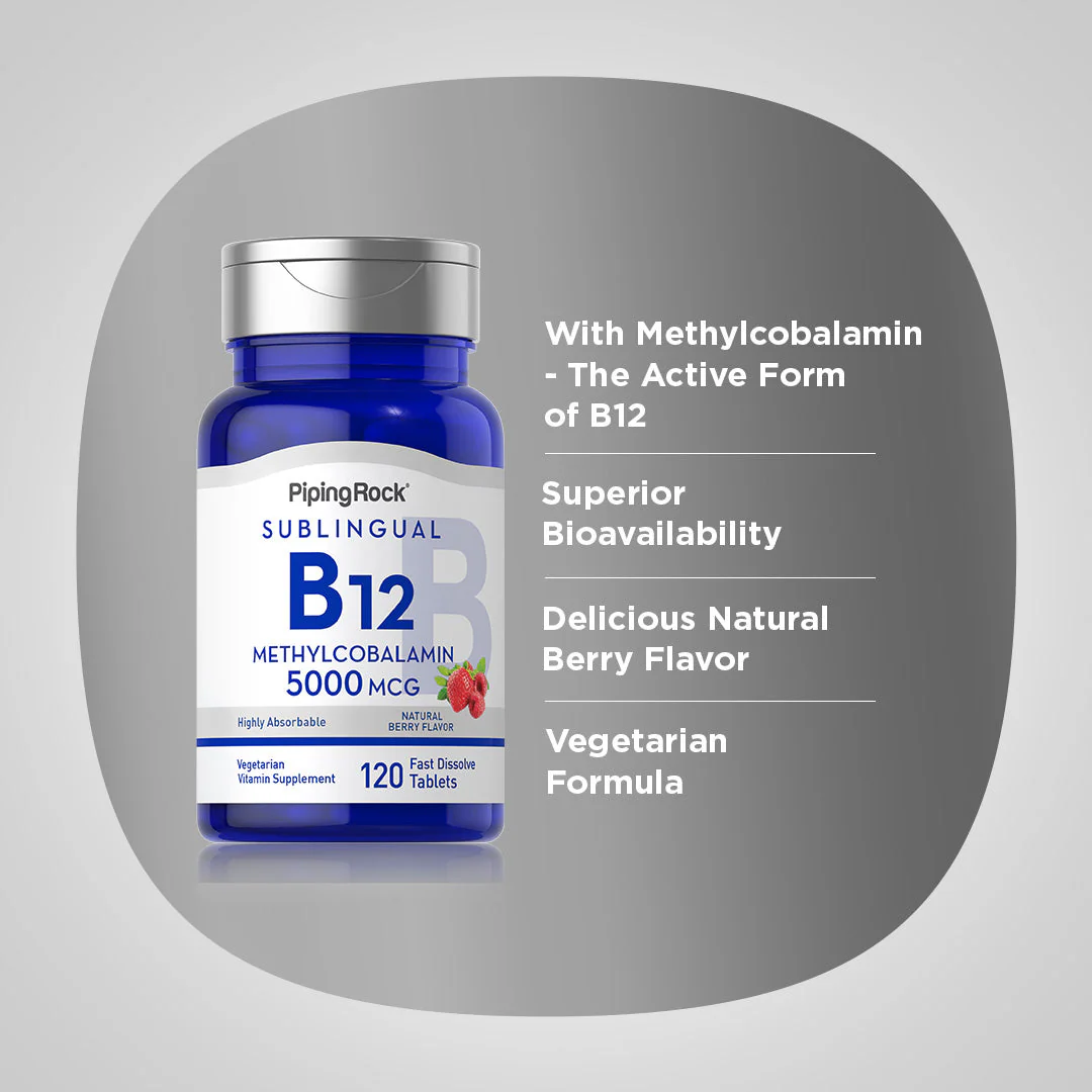 Methylcobalamin B-12 (Sublingual), 5000 mcg, 120 Fast Dissolve Tablets - Image 4
