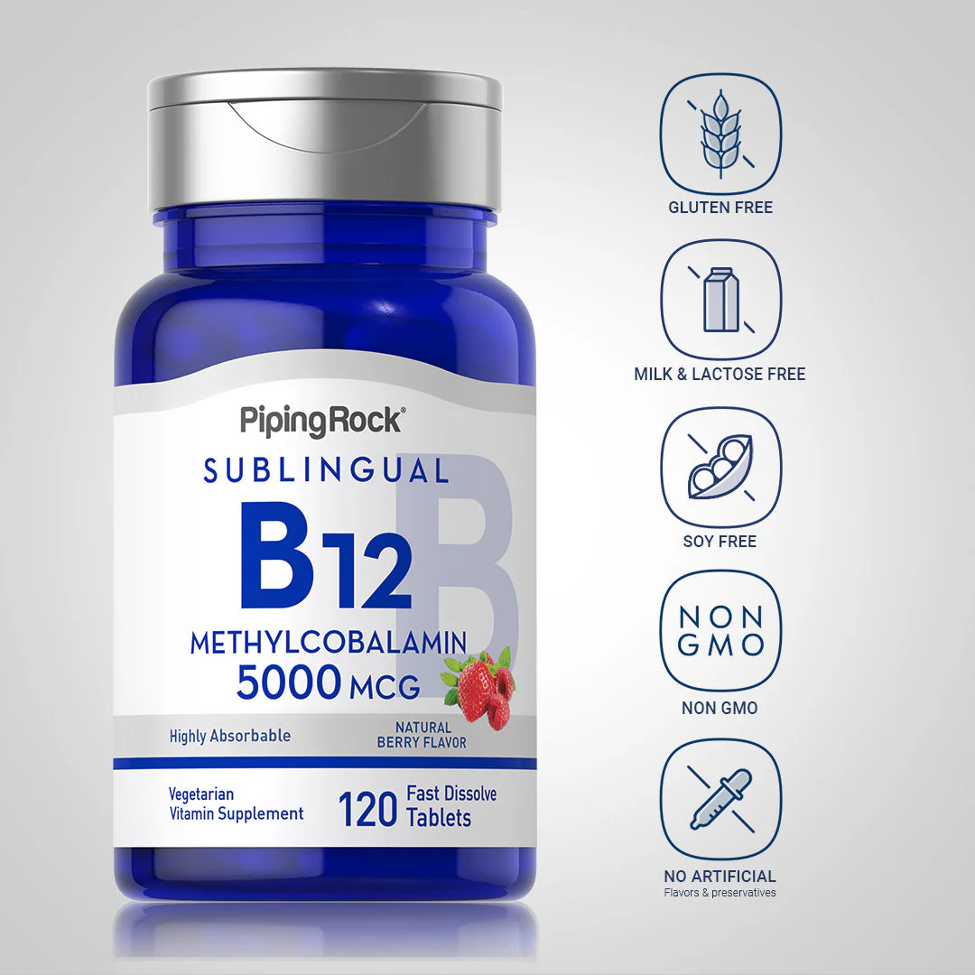 Methylcobalamin B-12 (Sublingual), 5000 mcg, 120 Fast Dissolve Tablets, 2  Bottles - Image 5