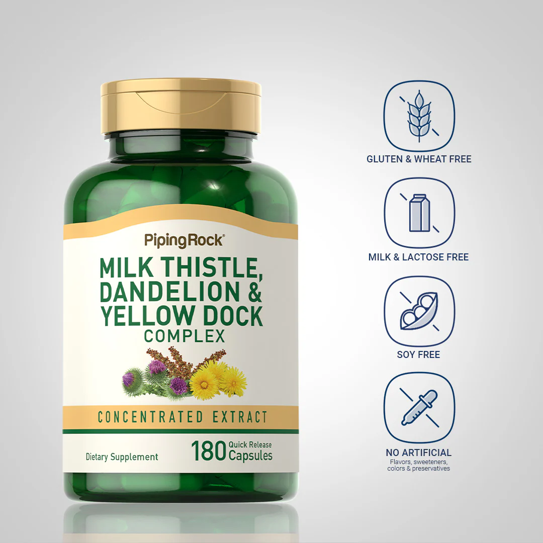 Milk Thistle, Dandelion & Yellow Dock, 180 Quick Release Capsules - Image 5