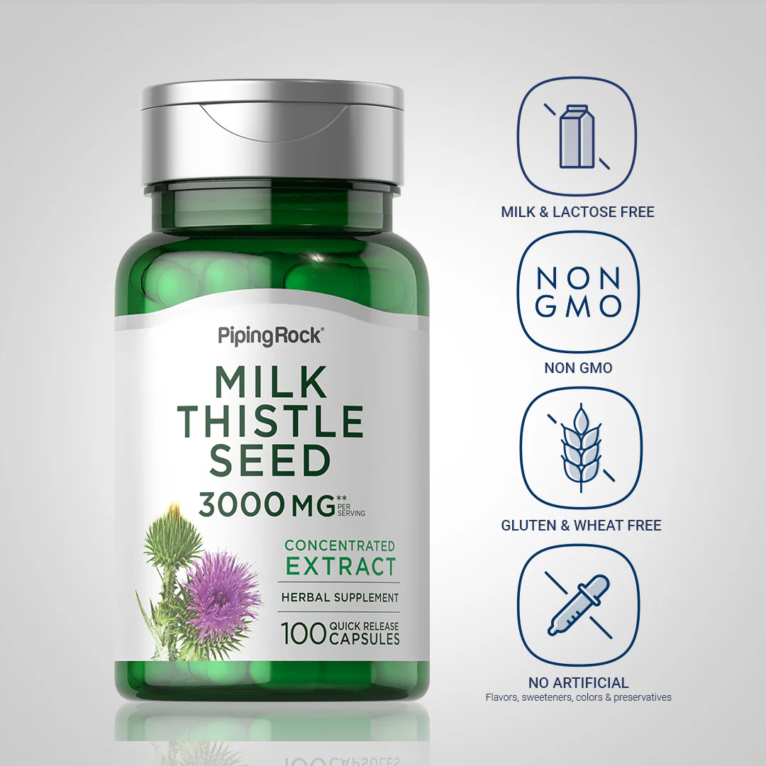 Milk Thistle Seed Extract, 3000 mg (per serving), 100 Quick Release Capsules - Image 5