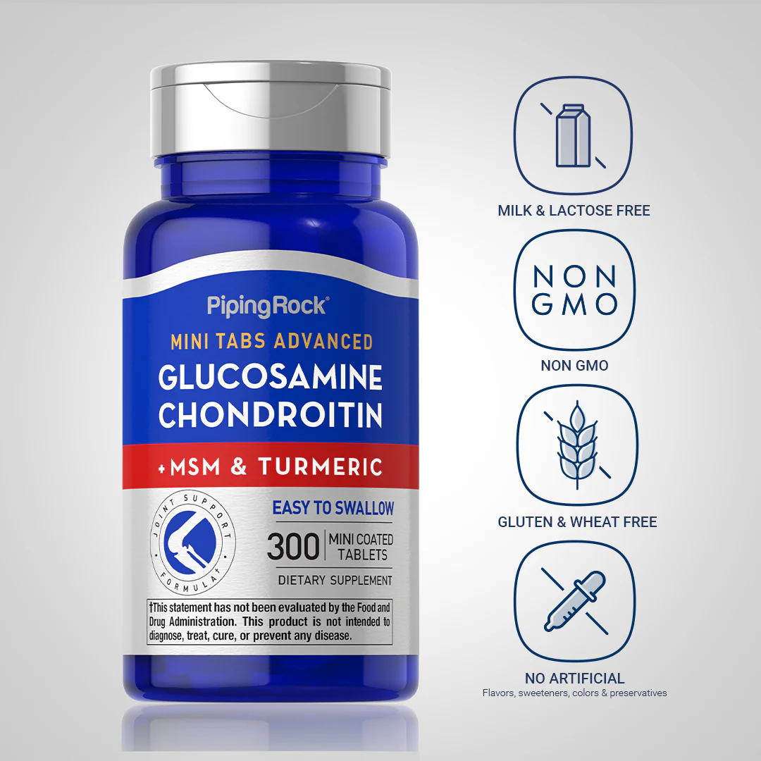 Mini Tabs Advanced Glucosamine Chondroitin MSM Plus Turmeric, 300 Mini Coated Tablets - Image 5