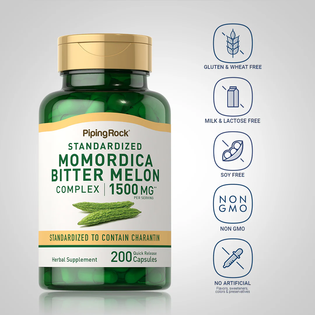 Momordica Bitter Melon, 1500 mg (per serving), 200 Quick Release Capsules - Image 5
