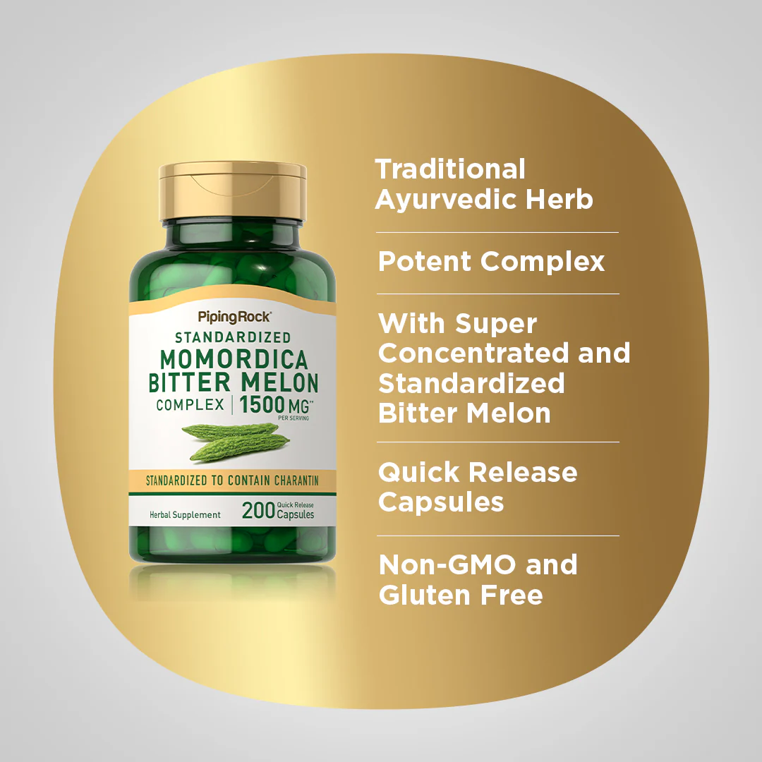 Momordica Bitter Melon, 1500 mg (per serving), 200 Quick Release Capsules, 2  Bottles - Image 4