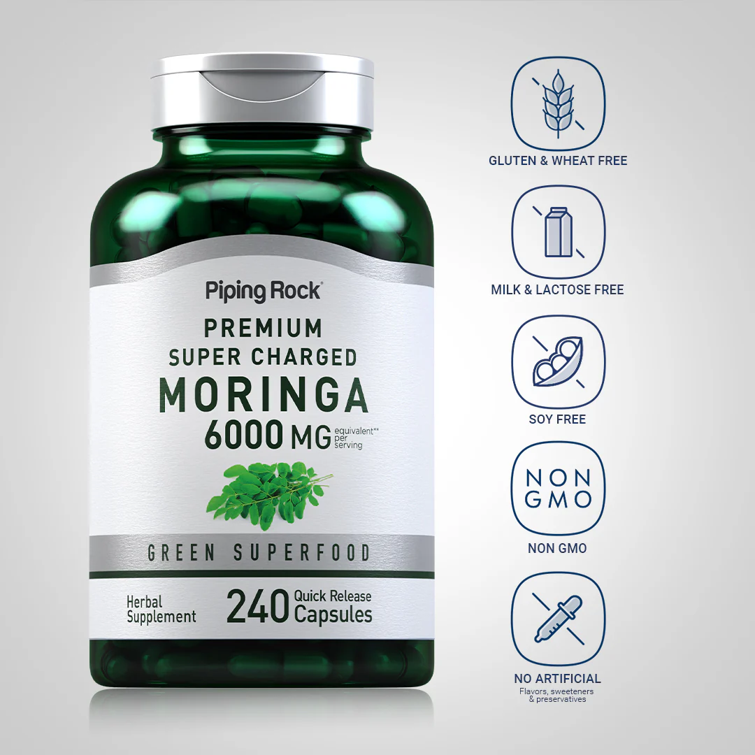 Moringa Oleifera, 6000 mg (per serving), 240 Quick Release Capsules - Image 5