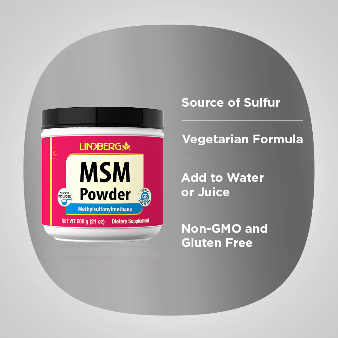 MSM (Methylsulfonylmethane) Powder, 4000 mg (per serving), 21 oz (600 g) Bottle, 2  Bottles - Image 3