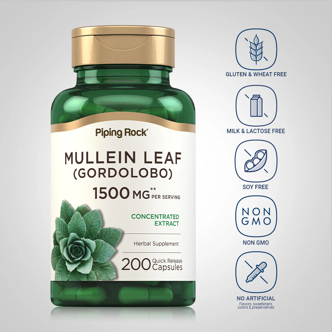 Mullein Leaf (Gordolobo), 1500 mg (per serving), 200 Quick Release Capsules - Image 5