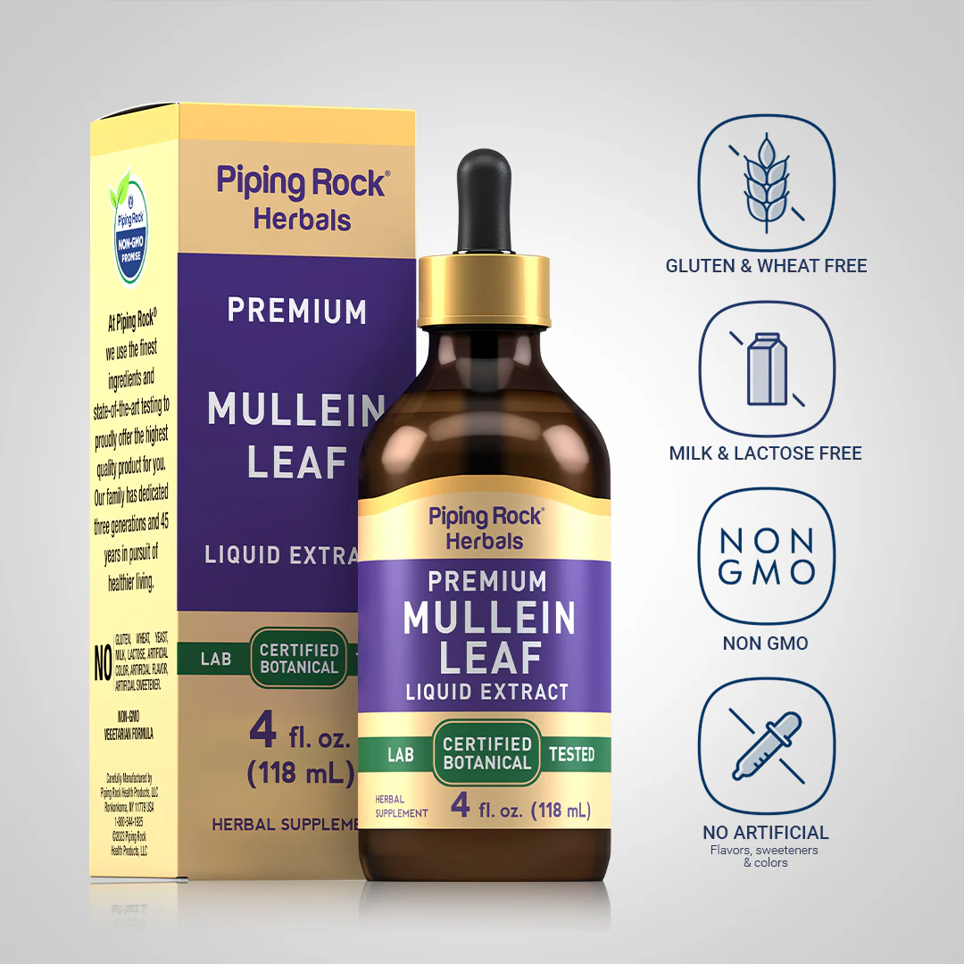 Mullein Leaf Liquid Extract Alcohol Free, 4 fl oz (118 mL) Dropper Bottle - Image 4