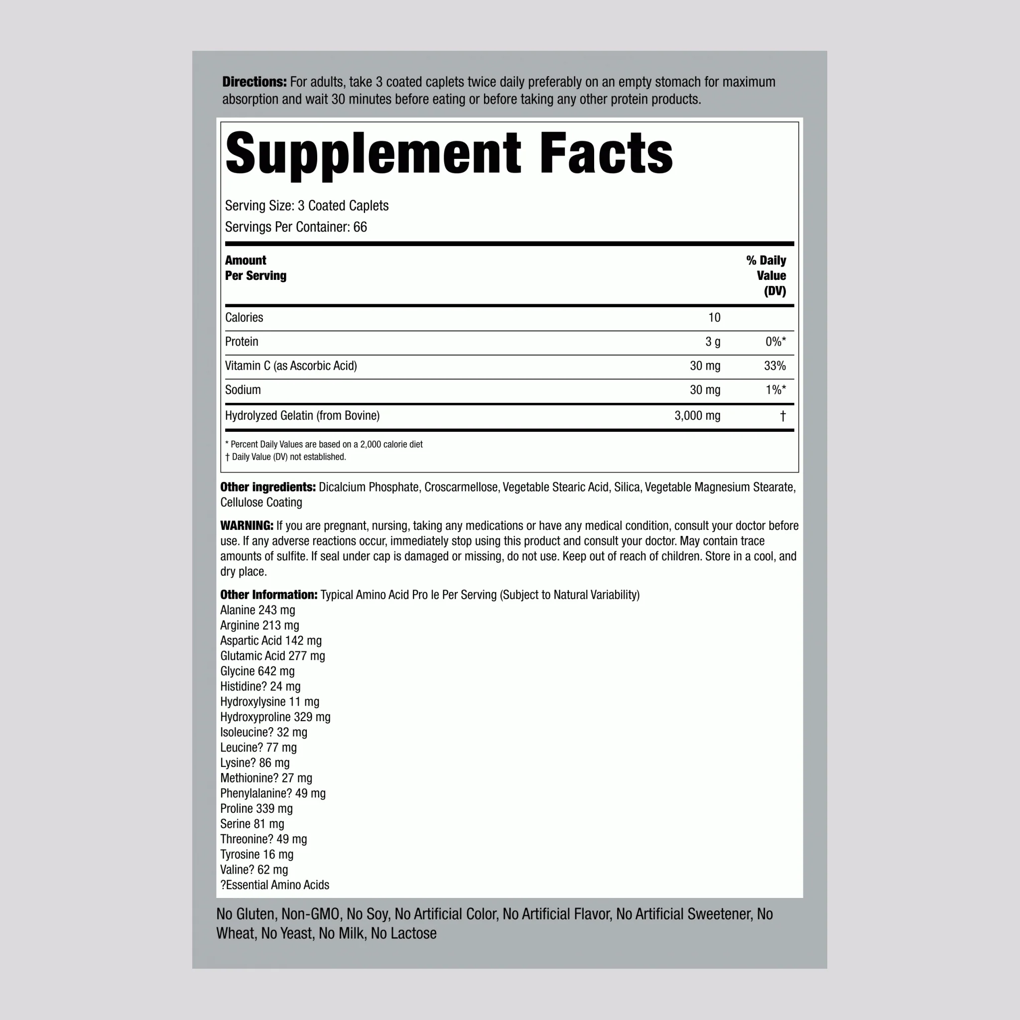 Multi Aminos, 200 Coated Caplets, 2  Bottles - Image 2