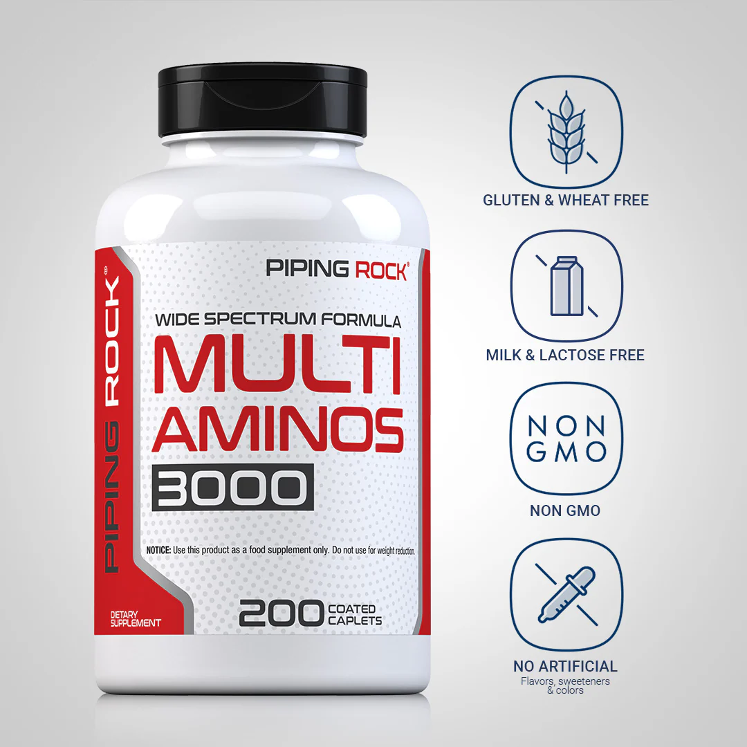 Multi Aminos, 200 Coated Caplets, 2  Bottles - Image 5