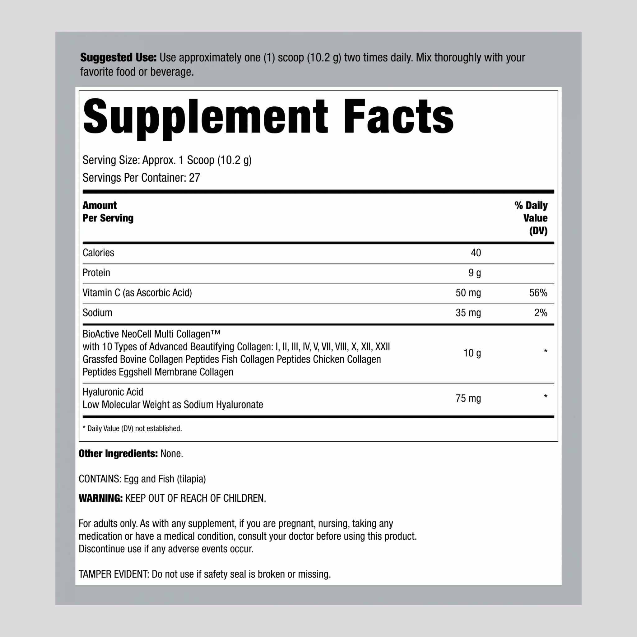Multi Collagen Advanced Bio-Peptides, 10 oz (283 g) Powder - Image 2