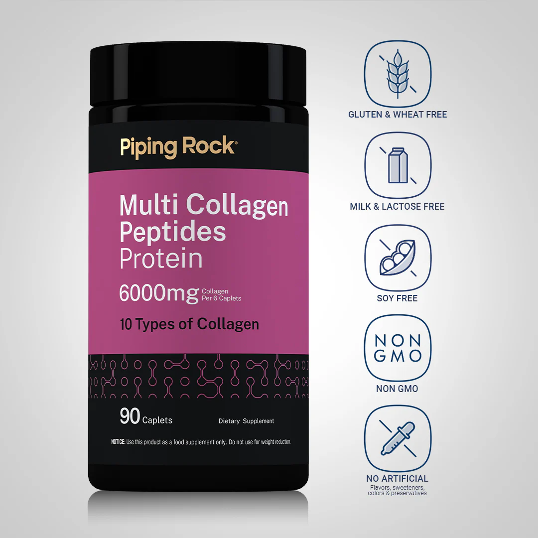 Multi Collagen Peptides Protein, 6000 mg, 90 Caplets - Image 4