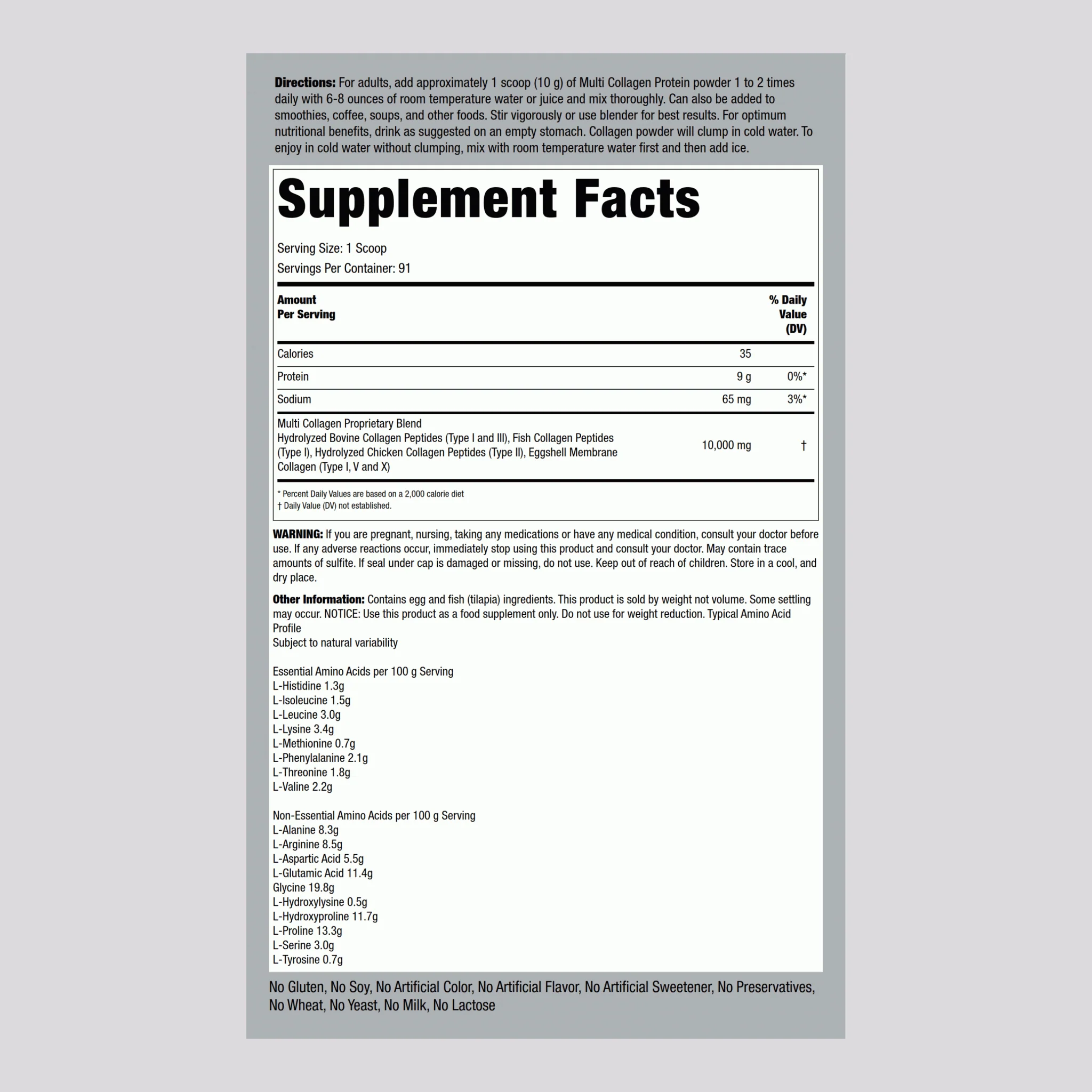 Multi Collagen Protein Powder, 10,000 mg (per serving), 32 oz (908 g) Bottle, 2  Bottles - Image 2