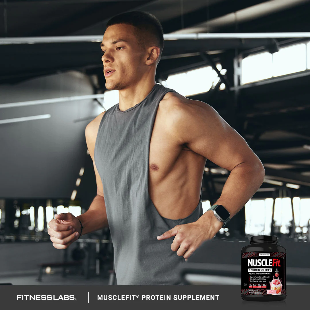 MuscleFit Protein Powder (Creamy Strawberry Shortcake Trifle), 5 lb (2.268 kg) Bottle - Image 6