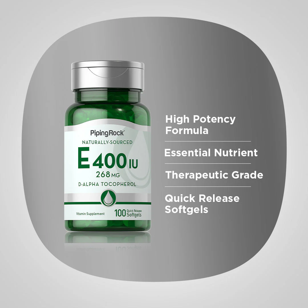 Natural Vitamin E, 400 IU, 100 Quick Release Softgels, 2  Bottles - Image 4