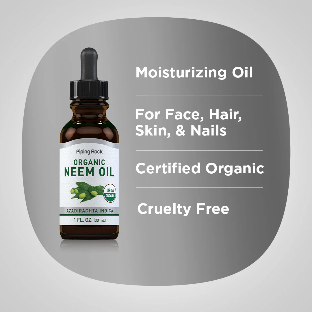 Neem Oil (Organic), 1 fl oz (30 mL) Dropper Bottle - Image 3