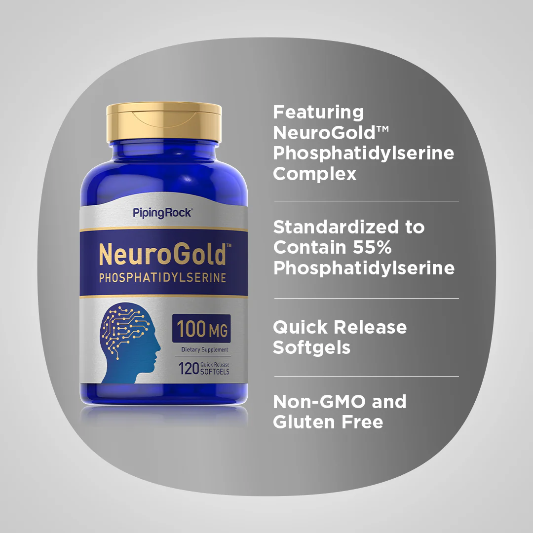 NeuroGold Phosphatidylserine, 100 mg, 120 Quick Release Softgels, 2  Bottles - Image 3