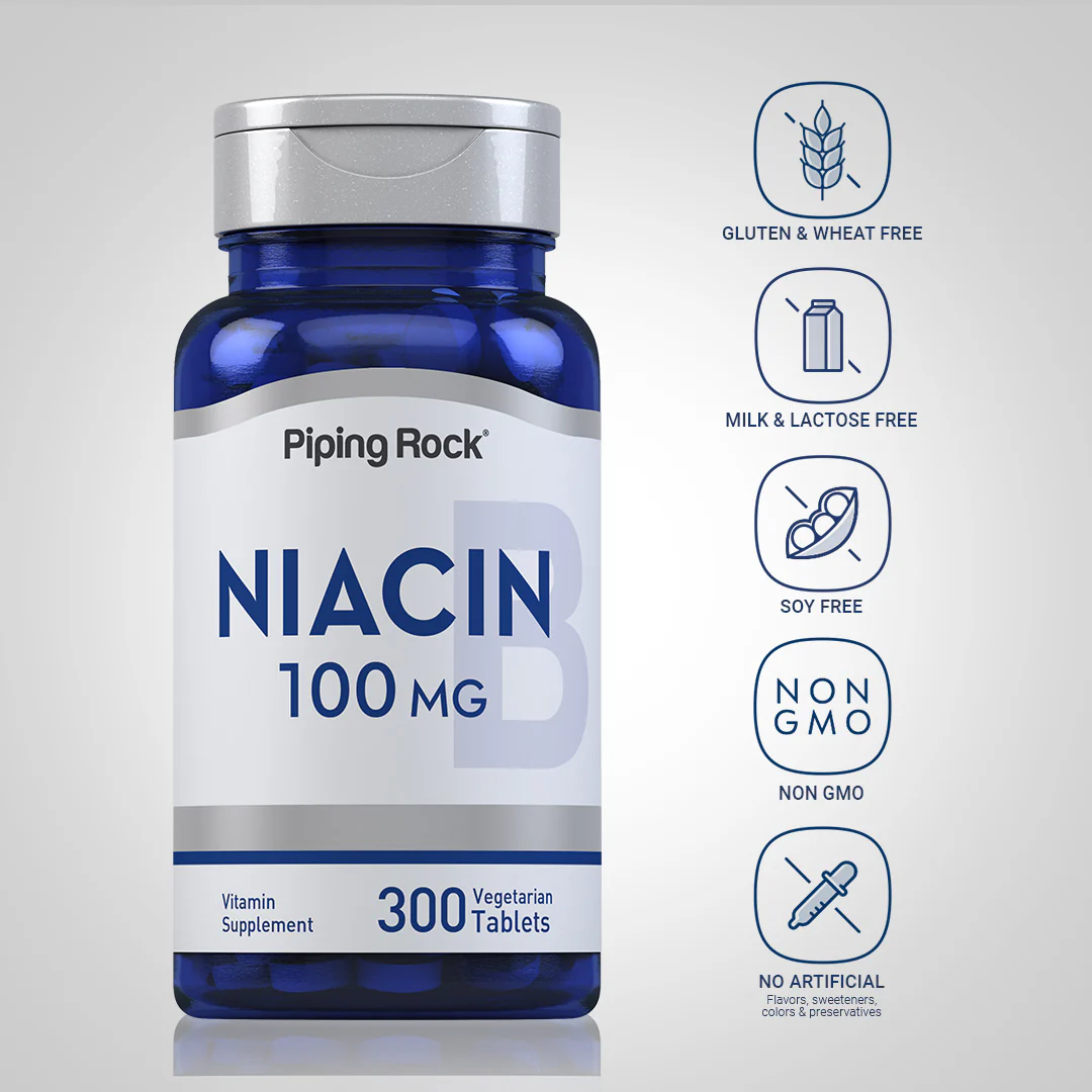 Niacin, 100 mg, 300 Vegetarian Tablets - Image 5