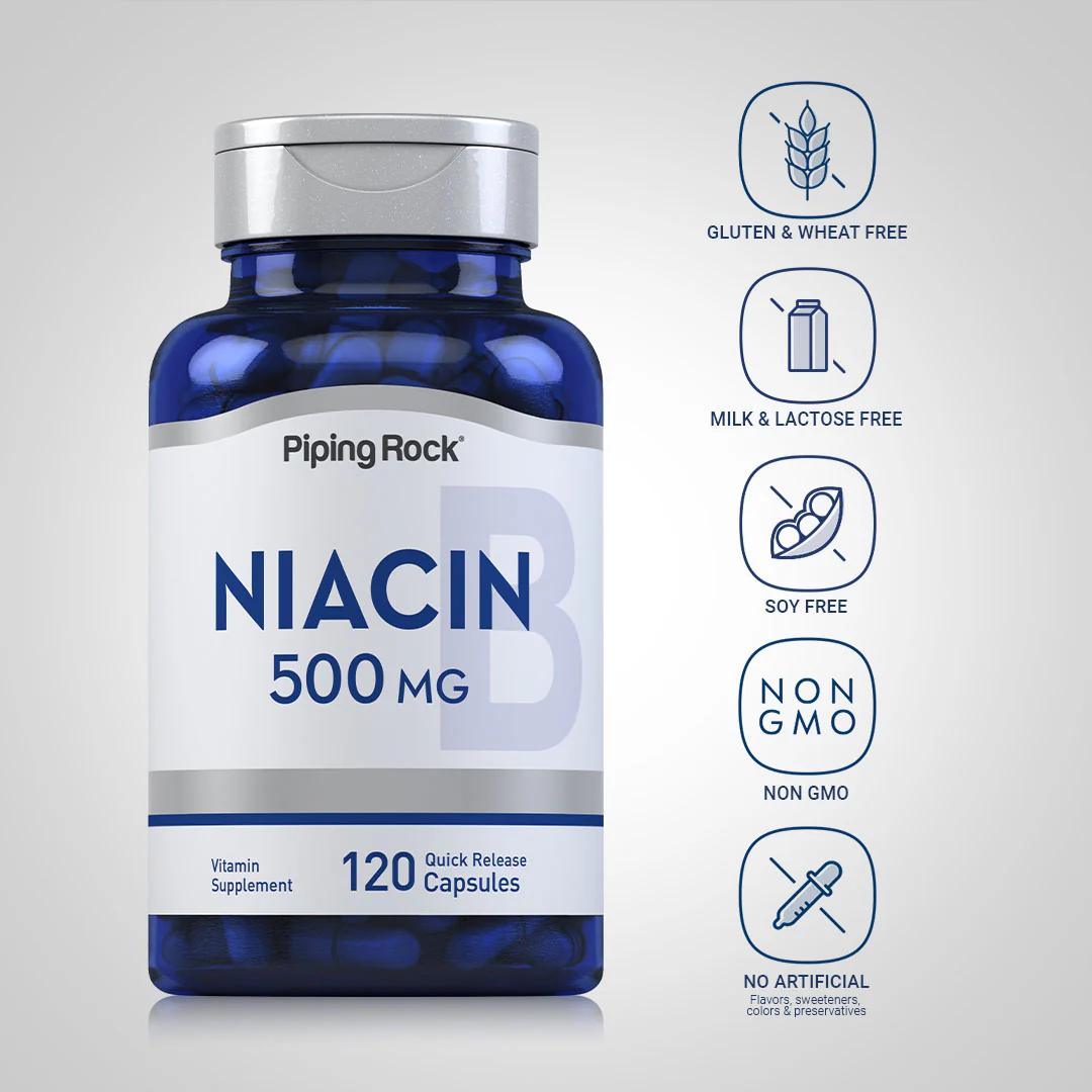Niacin, 500 mg, 120 Quick Release Capsules - Image 5
