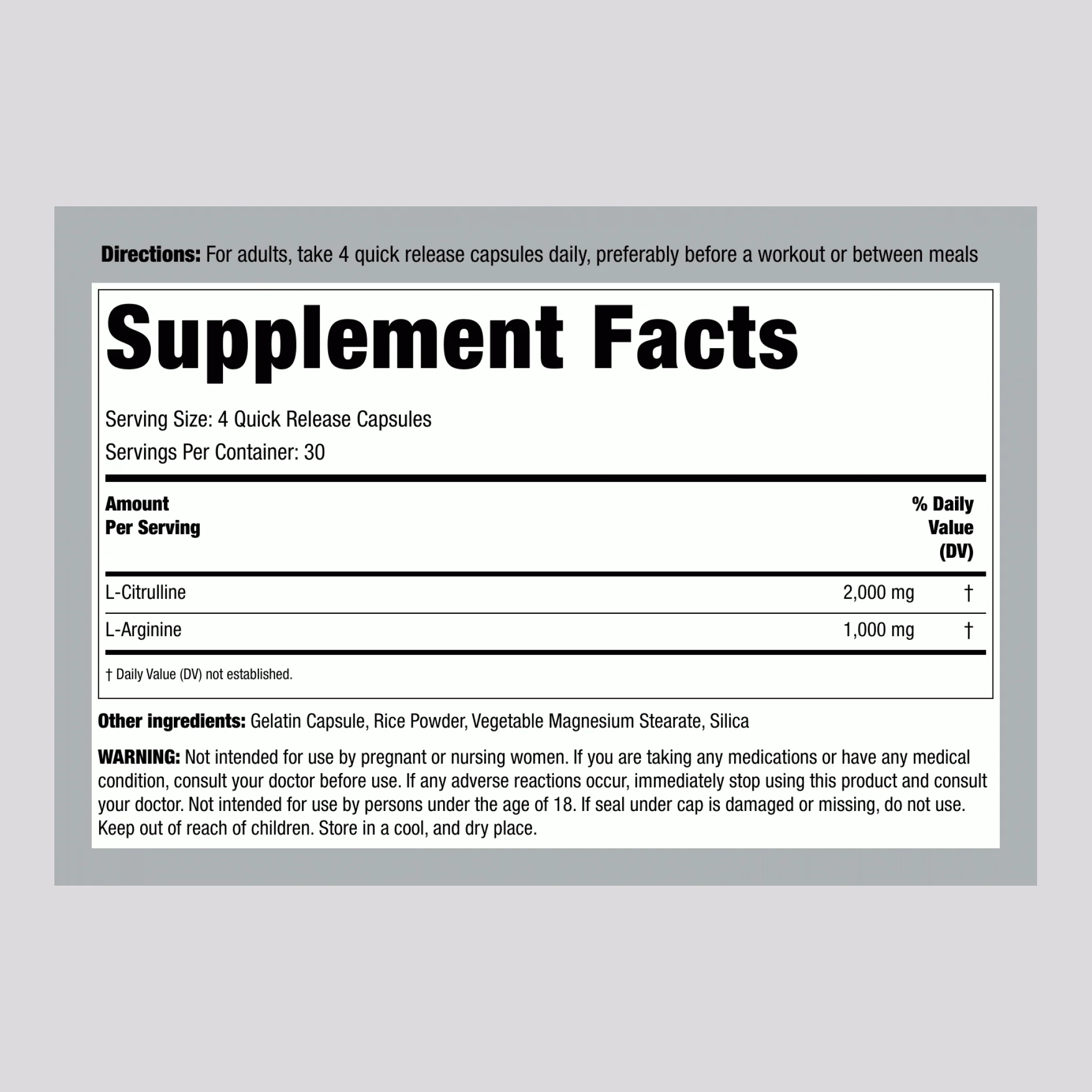 Nitric Oxide Max, 120 Capsules - Image 2