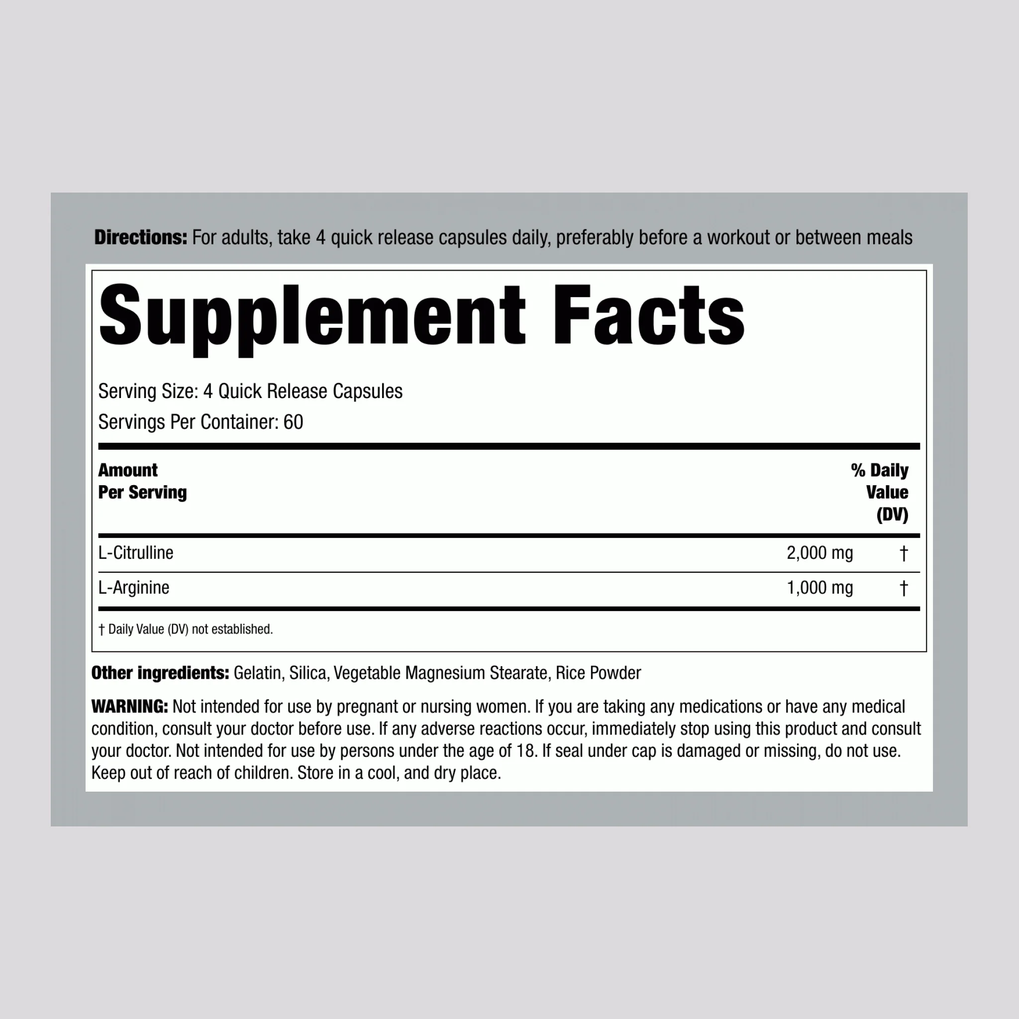 Nitric Oxide Max, 240 Capsules - Image 2