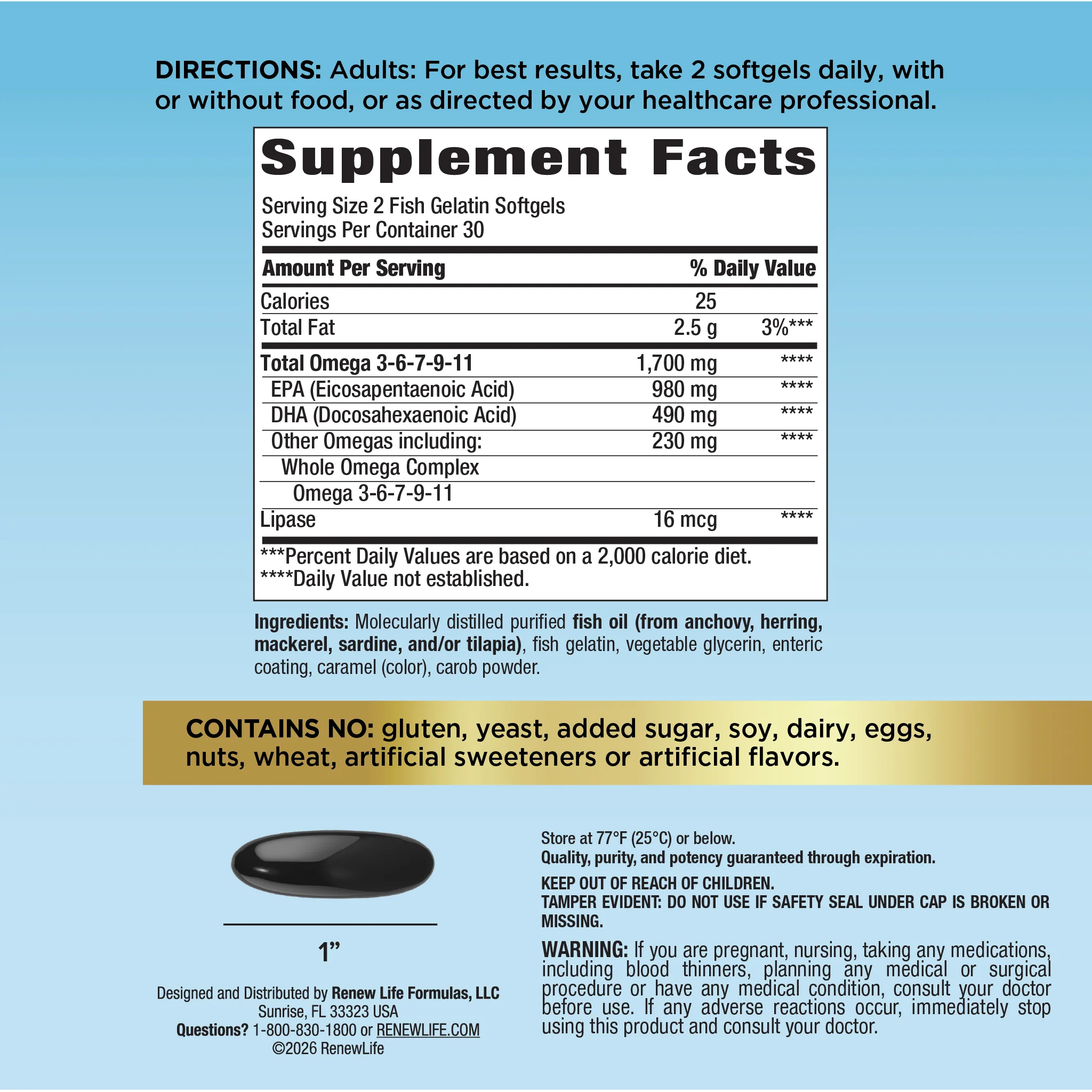 Norwegian Gold Critical Omega, 60 Fish Gelatin Softgels - Image 3