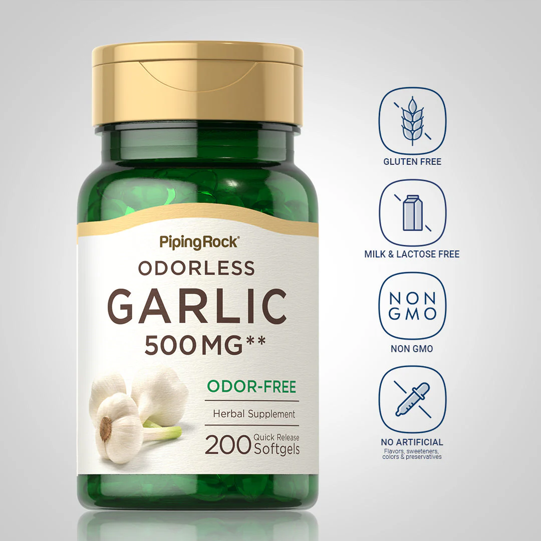 Odorless Garlic, 500 mg, 200 Quick Release Softgels, 2  Bottles - Image 5