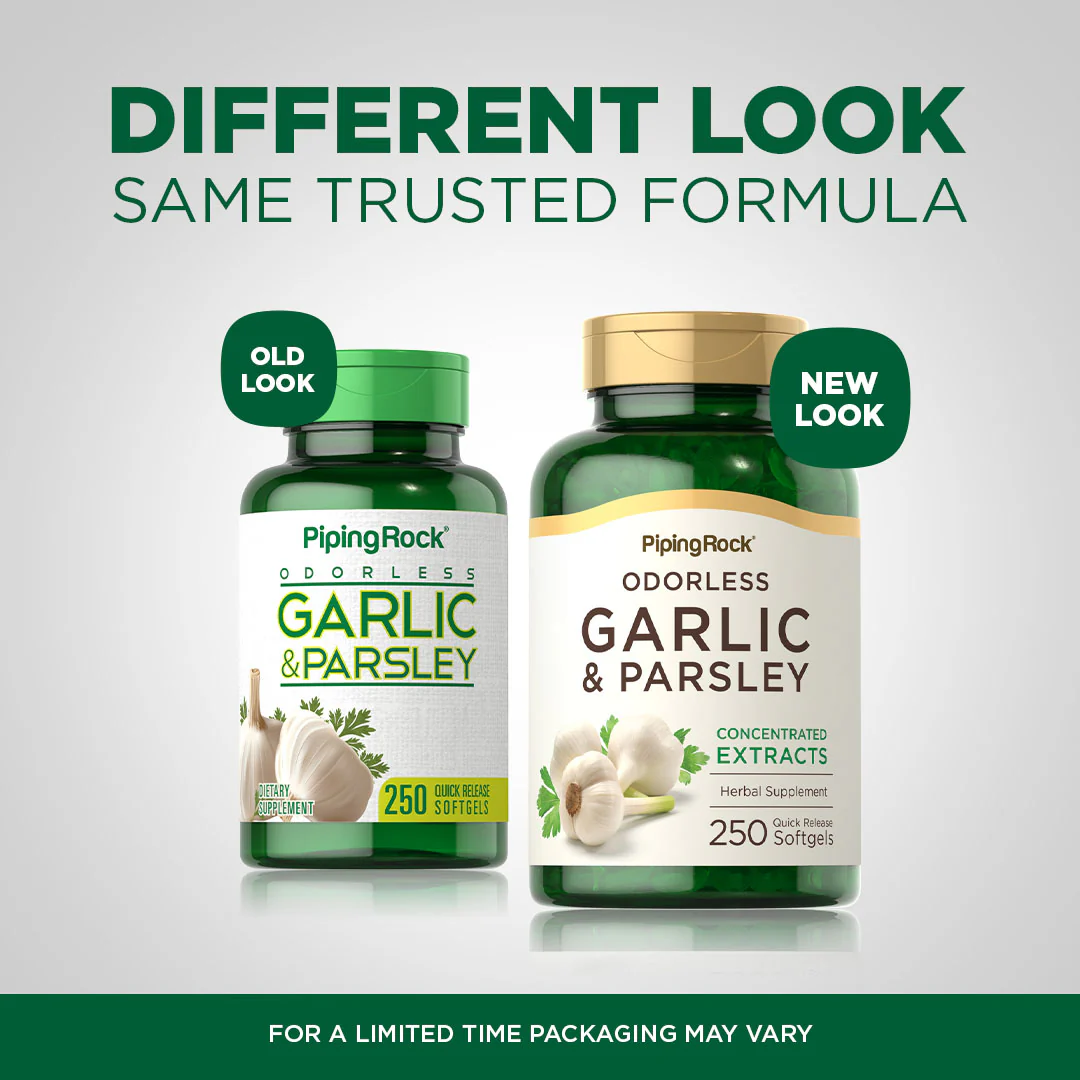 Odorless Garlic & Parsley, 250 Quick Release Softgels - Image 4