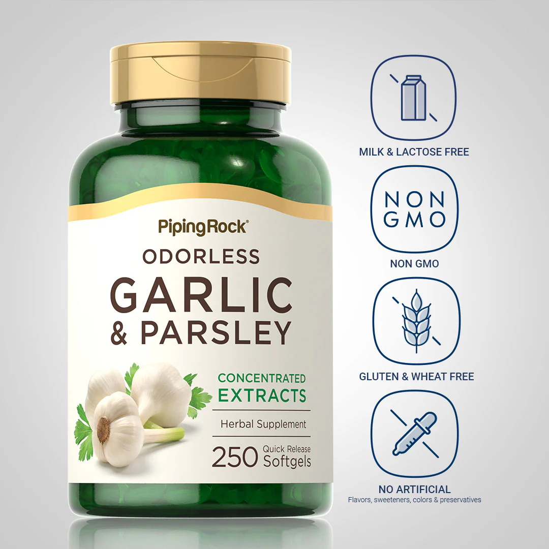 Odorless Garlic & Parsley, 250 Quick Release Softgels - Image 6