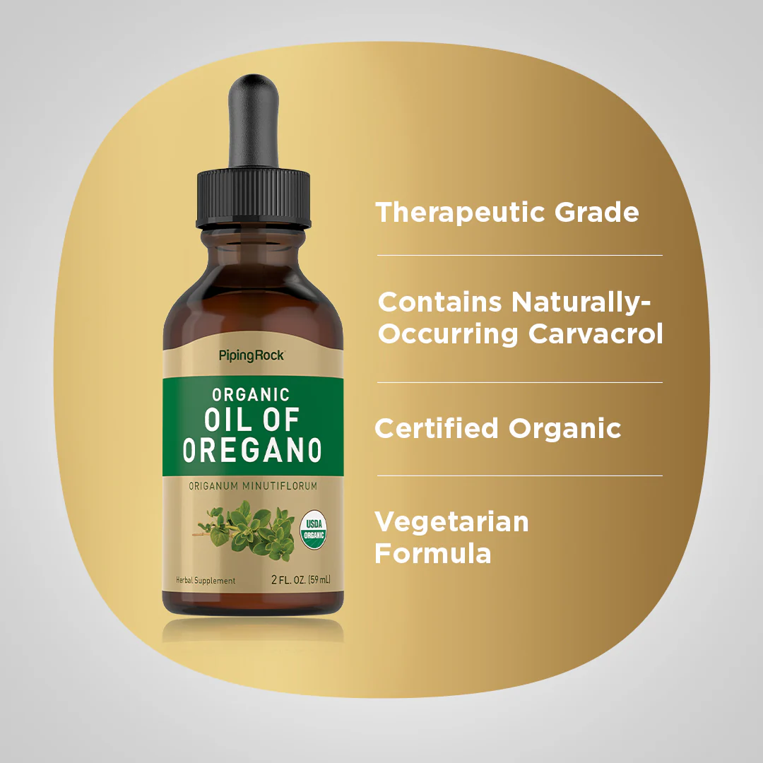 Oil of Oregano (Organic), 2 fl oz (59 mL) Dropper Bottle - Image 3