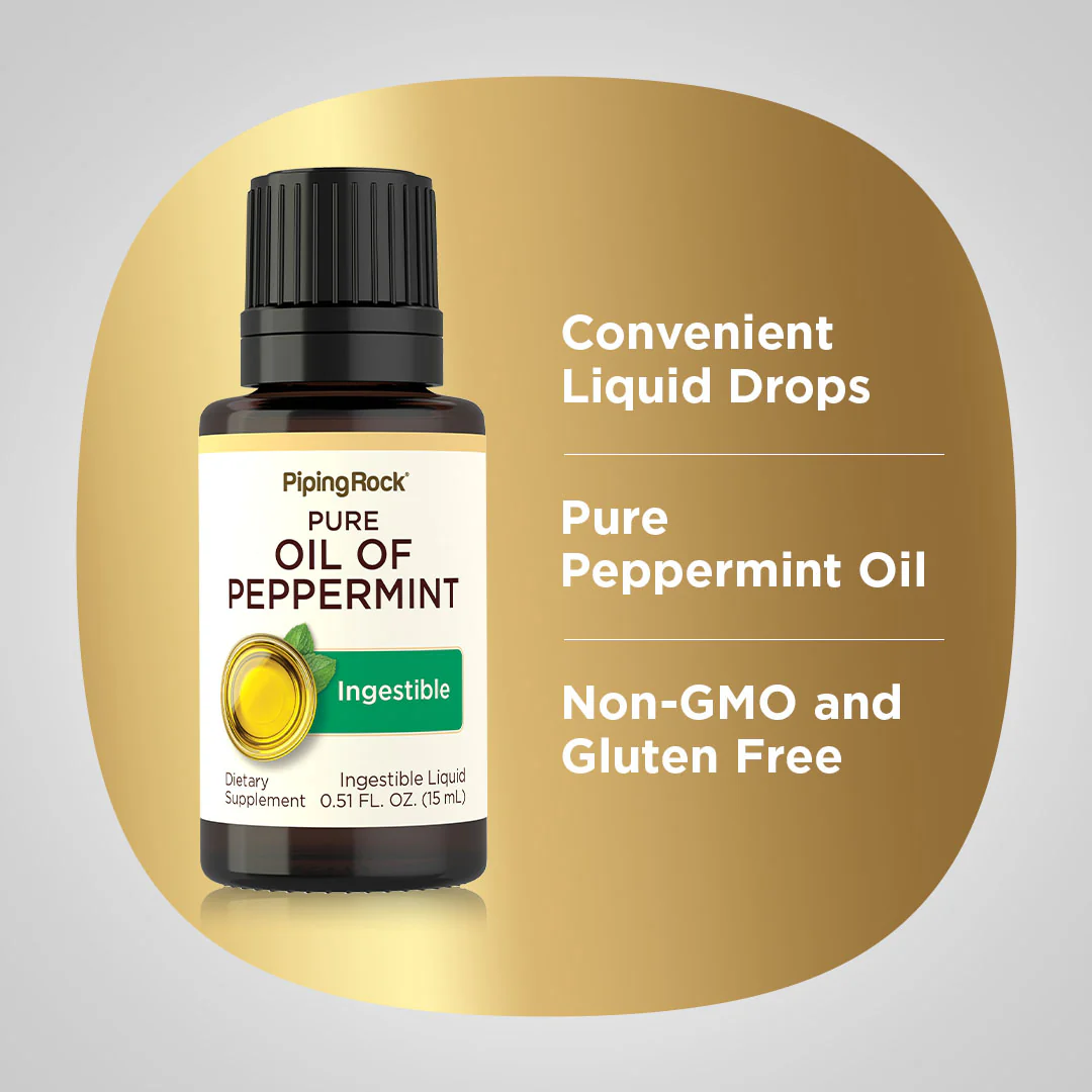 Oil of Peppermint Ingestible, 1/2 fl oz (15 mL) Dropper Bottle - Image 3