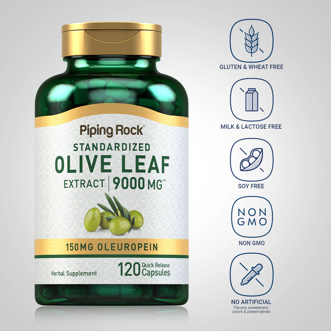 Olive Leaf Extract, 9000 mg, 120 Quick Release Capsules - Image 5