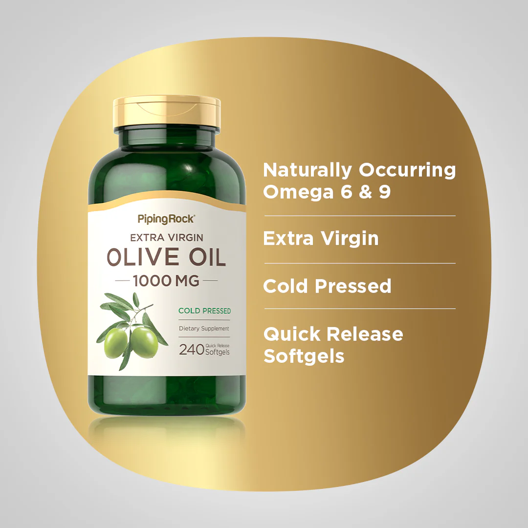 Olive Oil, 1000 mg, 240 Quick Release Softgels - Image 4