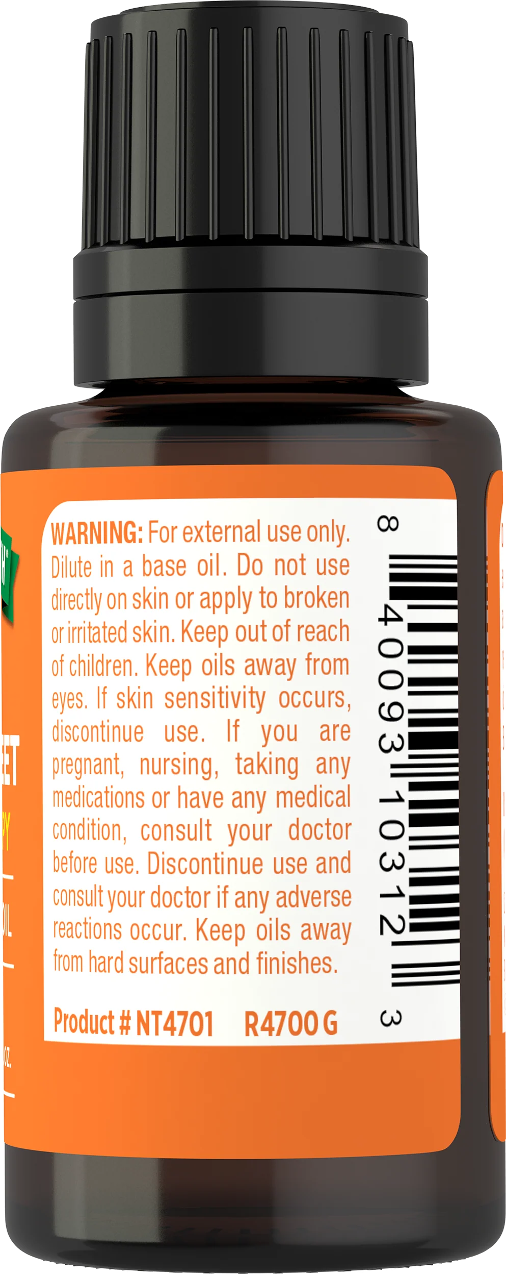 Orange Sweet Pure Essential Oil, 1/2 fl oz (15 mL) Dropper Bottle - Image 3