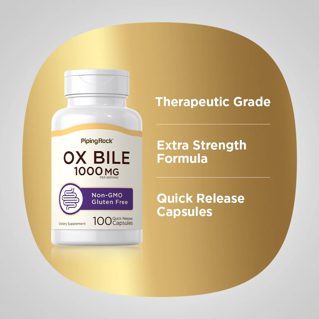 Ox Bile, 500 mg (per serving), 120 Quick Release Capsules - Image 4