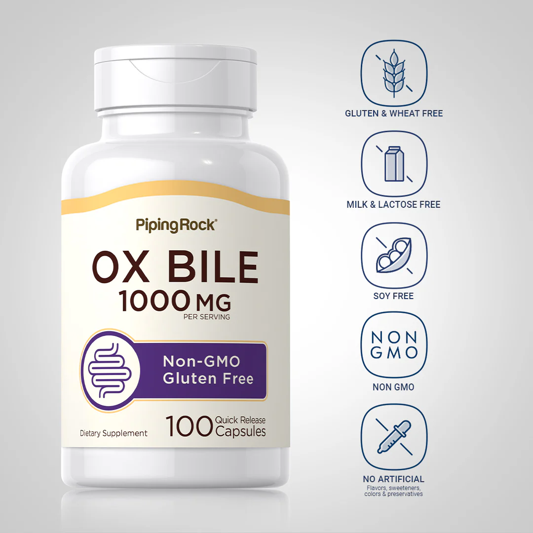 Ox Bile, 500 mg (per serving), 120 Quick Release Capsules, 2  Bottles - Image 5