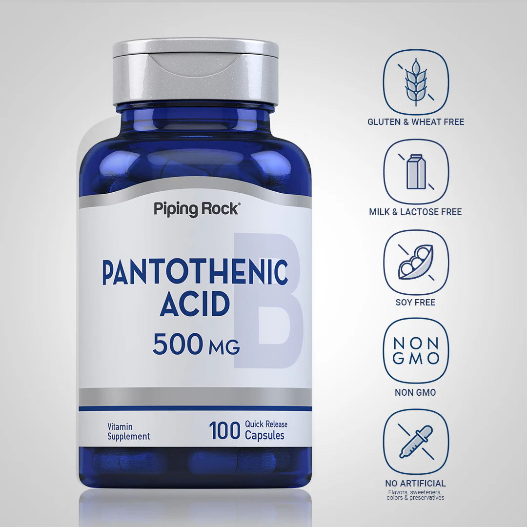 Pantothenic Acid, 500 mg, 100 Quick Release Capsules, 2  Bottles - Image 5