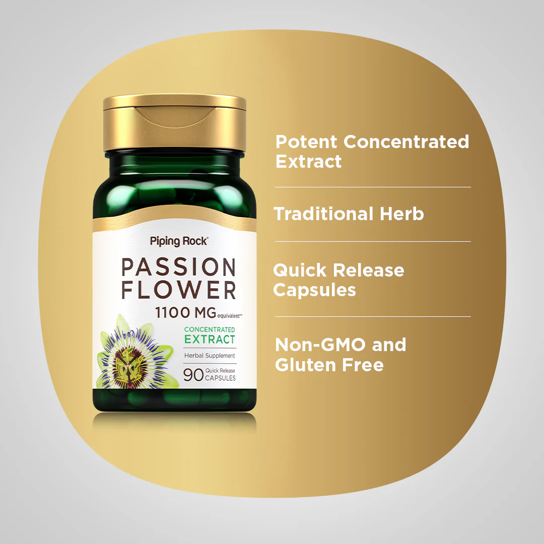 Passion Flower, 1100 mg, 90 Quick Release Capsules - Image 4
