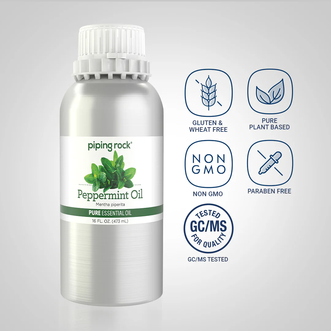 Peppermint Pure Essential Oil (GC/MS Tested), 16 fl oz (473 mL) Canister - Image 4