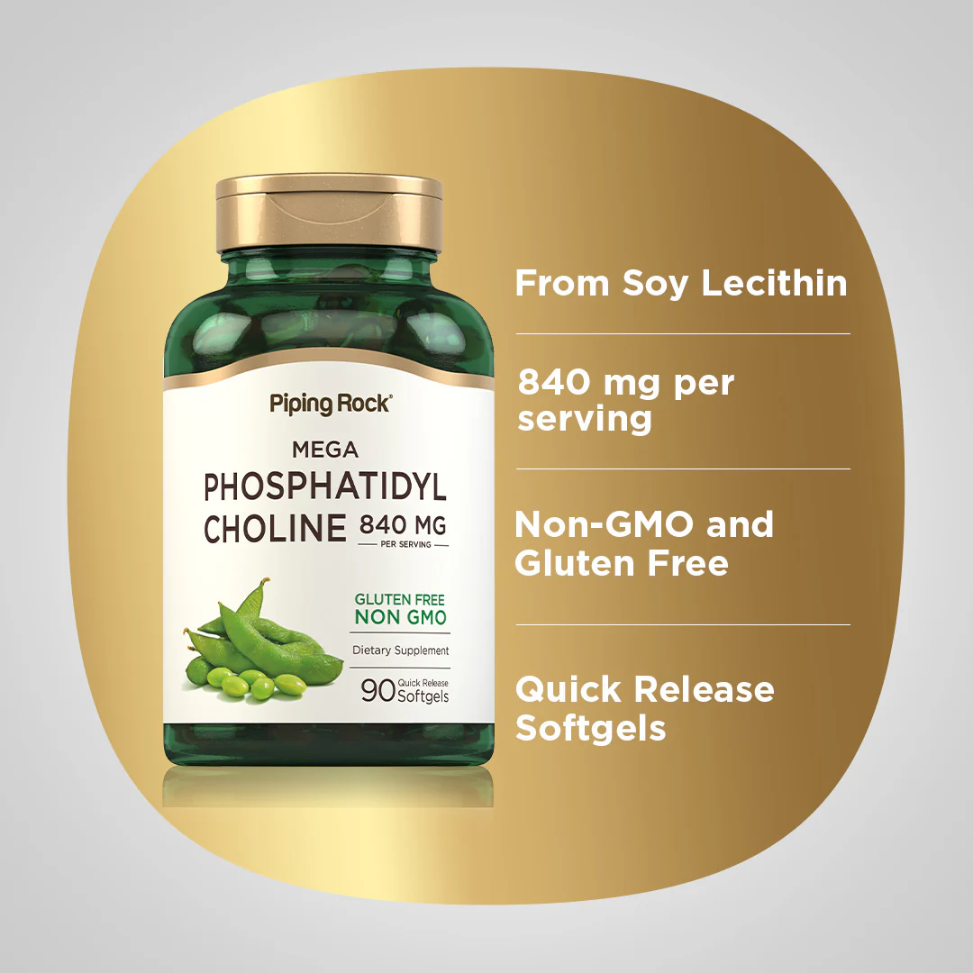 Phosphatidyl Choline, 840 mg (per serving), 90 Quick Release Softgels - Image 3