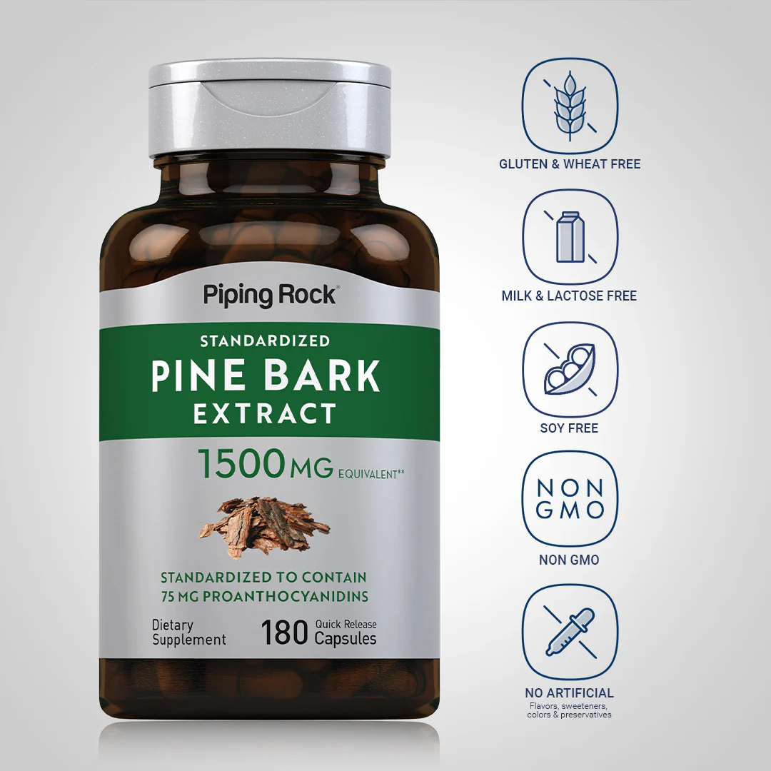Pine Bark Extract, 1500 mg, 180 Quick Release Capsules, 2  Bottles - Image 5