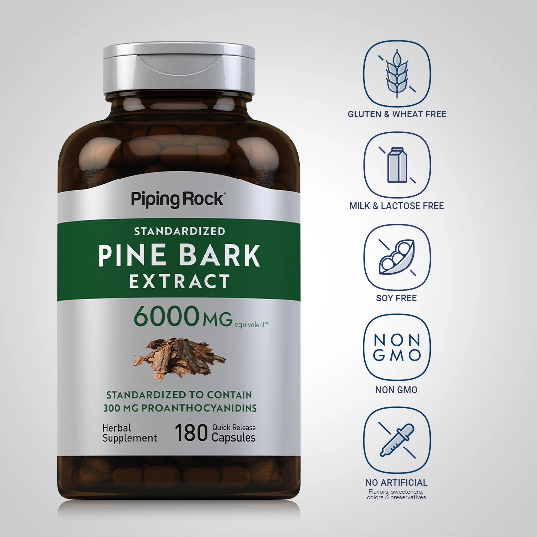 Pine Bark  Extract, 6000 mg, 180 Quick Release Capsules - Image 5