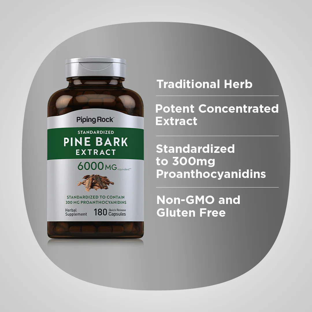 Pine Bark  Extract, 6000 mg, 180 Quick Release Capsules, 2  Bottles - Image 4
