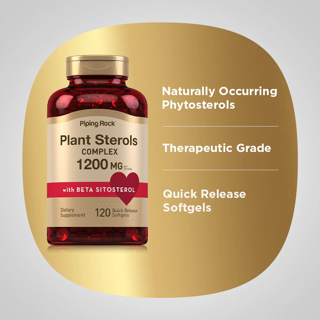 Plant Sterols Complex w/ Beta Sitosterol, 1200 mg (per serving), 120 Quick Release Softgels, 2  Bottles - Image 4