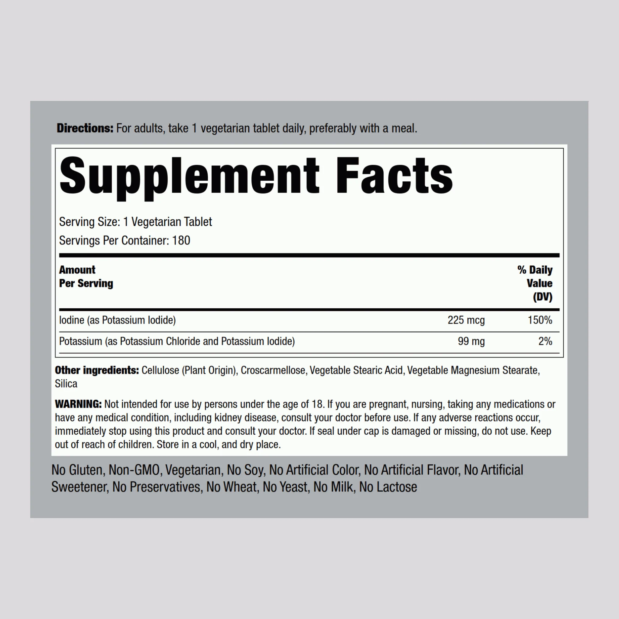 Potassium Plus Iodine, 180 Tablets - Image 2